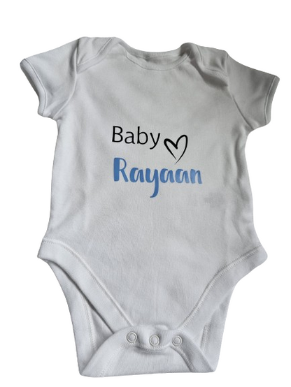 Personalised Cute Baby Vest & Bib Set Boy/Girl Pink/Blue Gift Set