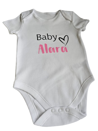 Personalised Cute Baby Vest & Bib Set Boy/Girl Pink/Blue Gift Set